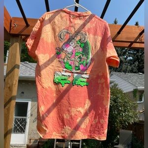 🪺 Cannabis Acid Wash demented stoner Easter  bunny Tee US L Weed Marijuana 🪺
